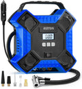 Tire Inflator Portable Air Compressor 160PSI, 12V DC (NO AC) 10Ft Cord with Integrated Metal Structure, LED Light Air Pump for Car Tires, Bicycles, Motorcycles and Other Inflatables(Blue)