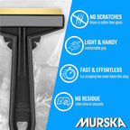 Car Ice Scraper Brass Blade - Fast, Effortless, efficient & Easy - Brass Ice Scrapers for Car Windshield Ice Scraper - Brass Ice Scraper for Car - Original Murska from Europe - Winter A054 Black Gray