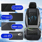 Cooling Car Seat Cover, Ventilated Seat Cushion Cooling Car Seat Pad for Summer Driving with Powerful Turbo Fans Universal Fit for Car SUV Truck Van-Light Grey