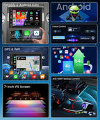 8Core 4G 64G Android 13 7'' Car Stereo for Ford F150 F250 F350 Fusion Edge Explorer Taurus Radio with Wireless Carplay Android Auto DSP 5.0Bluetooth,IPS Touchscreen GPS WiFi FM/RDS Backup Camera
