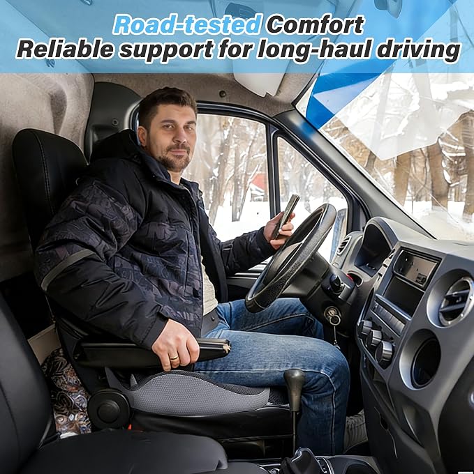 X-Large Seat Cushion for Truck & Car Drivers, Memory Foam Seat Cushion for Long Driving, Sciatica & Tailbone Pain Relief, Ergonomic Back Support Cushion with Non-Slip Bottom & Washable Cover