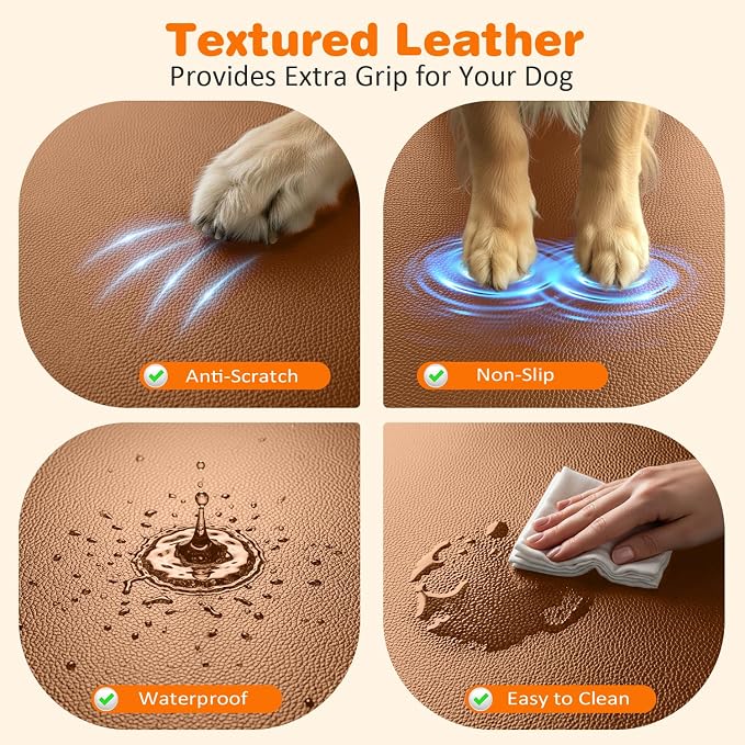 PU Leather Back Seat Extender for Dogs, 2026 Upgraded Hard Bottom Dog Car Seat Cover for Back Seat Holds 500 LBS, Waterproof Dog Car Hammock Anti-Scratch Pet Seat Protector for Car and SUV