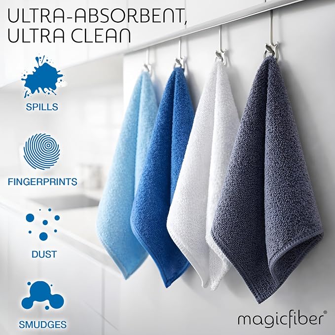 Microfiber Cleaning Cloth - Higher Quality, Larger Size - Micro Fiber Cloth for Cleaning Rags, Dust Cloths, Kitchen Dish Towels (12 Pack, 13”x11”)