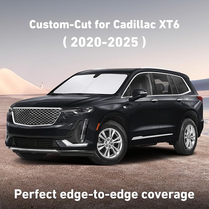 Windshield Sunshade Compatible for Cadillac XT6 2020-2023 2024 2025, Sun Visor for Front Windshield & Window Sun Shade Cover, UV Heat Blocker & Protector, Car Accessories
