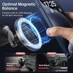 MagSafe Car Mount - Flexible Rotation Magnetic Phone Holder for Dash, Strong Magnets, Universal Compatible iPhone, Samsung, Pixel - MagSafe Car Accessories