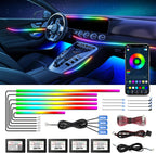 Dreamcolor Acrylic Interior Car Lights - 18 in 1 RGB LED Strip Lights with APP Control and 213 Color Modes, Decorative Ambient Lighting Kits