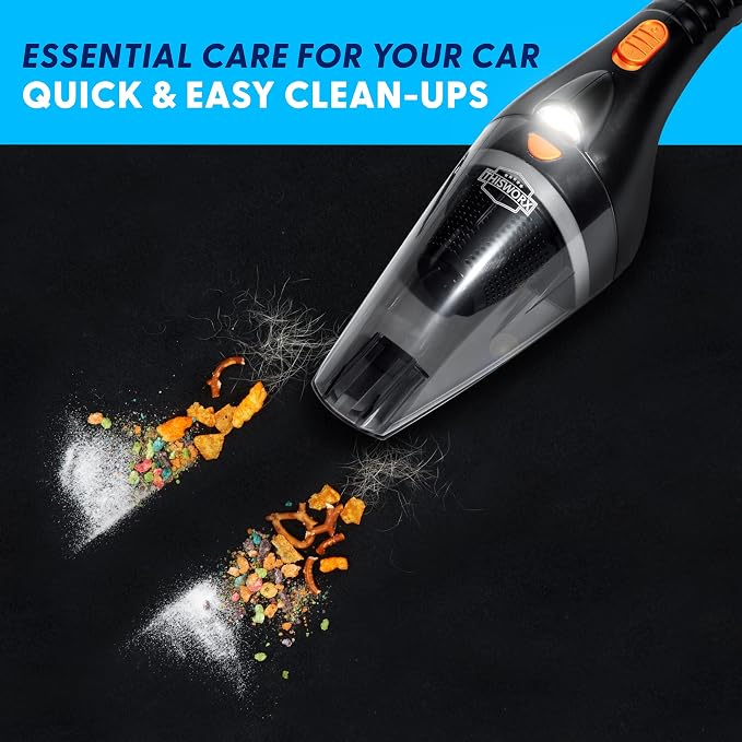 ThisWorx Car Vacuum Cleaner 2.0, Portable Handheld Mini Vacuums Cleaner W/ 16ft Cord, LED Light, Bag, & Attachments- Small Vac for RV, Boats, Travel, Car Accessories, Lightweight