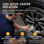 R6 12V DC Tire Inflator Portable Air Compressor, Car Air Pump with Dual Digital Display, Preset Pressure, Auto Shut-Off, 3 Light Modes, Plug-In Tire Pump for Cars, Motorcycles, Bikes, Balls