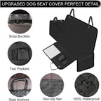 Femuar Dog Car Seat Cover with Storage Pockets Mesh Visual Window, Waterproof Nonslip, Heavy Duty Scratchproof Pet Dog Back Seat Cover Hammock for Cars Trucks and SUVs