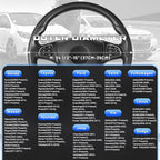 Car Steering Wheel Cover Universal Standard Size 14.5-15 inch, Black and Blue Microfiber Leather
