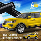 Extra Durable Window Deflectors Tape-On Window Visors Rain Guards Fit for Ford Explorer 2011-2019, Sun Visors, Wind Vent for Shades, Exterior Car Accessories - 4pcs. AG0040