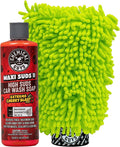 Maxi Suds II Cherry Scent Car Wash Soap and Chenille Microfiber Wash Mitt Bundle, High Foam Shampoo for Foam Cannons, Guns, and Buckets, Safe for All Paint - 16 Fl Oz