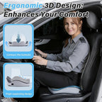X-Large Seat Cushion for Truck & Car Drivers, Memory Foam Seat Cushion for Long Driving, Sciatica & Tailbone Pain Relief, Ergonomic Back Support Cushion with Non-Slip Bottom & Washable Cover