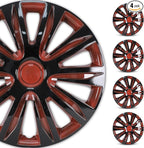 4-Pack 14 Inches Wheel Rim Cover Hubcaps,Redesign Fashion Style Replacement Hubcaps,Car Truck SUV Hub Accessories, Black&Red&Lacquer
