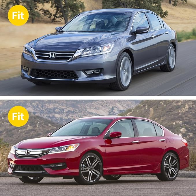 Window Visors for Honda Accord 2008-2017, Rain Guards Vent Shade Shield Deflector Dark Smoke 08 09 10 11 12, Tape-On, 4PCS