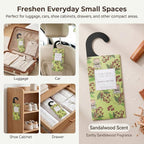 Large 12 Packs Sandalwood Hanging Scented Sachets Long-Lasting Closet Deodorizer Air Freshener Fabric Refresher Odor Eliminator for Drawer Home Fragrance Gift Set