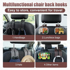 Headrest Hooks for Car, Car Seat Hooks for Headrest, Seat Back Storage Hook, Twinhook Leather Car Headrest Hangers, Seat Back Universal Fit Storage Organizer for Purses and Bags Cute (4, Black+Brown)