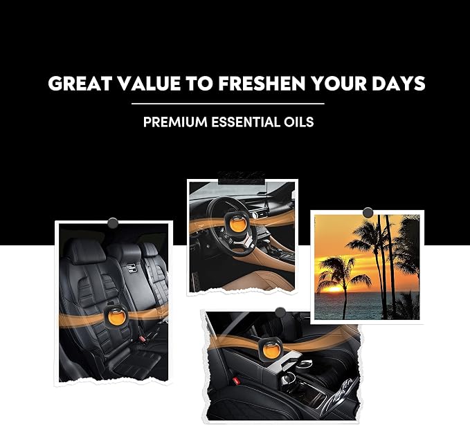 Car Air Freshener Vent Clips, 8 PK, 6 Hawaiian, 2 New Car, Car Fresheners for Men Women, Up to 240 Days, Natural Odor Eliminator