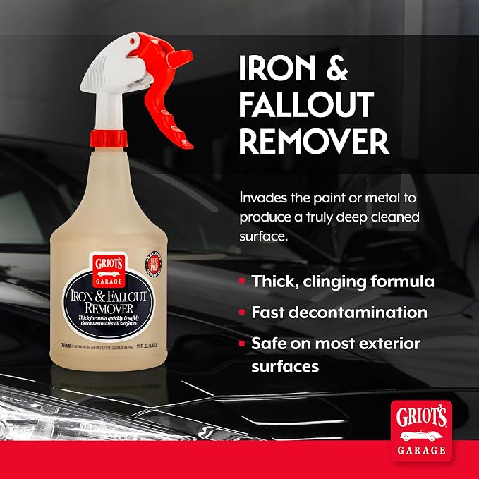 Griot's Garage Iron and Fallout Remover for Car Detailing and Cleaning, Remove Rust, Embedded Debris and Fallout from Multiple Exterior Surfaces 10948, 35oz
