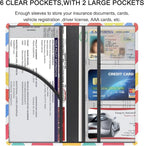 Premium Car Registration & Insurance Card Holder with Magnetic Shut, Vehicle Glove Box Car Organizer - For Documents, Cards, License (Heart symbol)