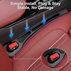 Car Seat Gap Filler, 2 PCS No Drop Seat Guard Drop Seat Gap Fillers Between Seat and Console Stop Things from Dropping Phone and Key Storage (Black)