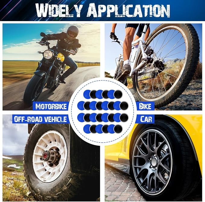 20 Pcs Heavy Duty Tire Patches Radial Patch Round Cold Tyre Puncture Tool Kit for Car Truck Motorcycle Automobile Bike Inner Tire (42 mm)