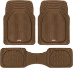 FlexTough Deep Dish All-Weather Floor Mats, Waterproof Trim-To Fit Mats for Cars, Trucks, SUVs - Universal Automotive Floor Liners, Car Accessories, Brown
