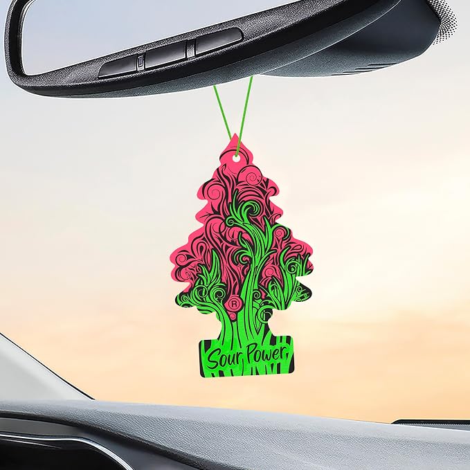 Car Air Freshener | Hanging Tree Provides Long Lasting Scent for Auto and Home | 24 Air Fresheners |Sour Power