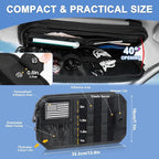Car Sun Visor Organizer, Car Visor Organizer with Zipper, Visor Storage Pouch & Glasses Clip Molle Panel Multi-Pocket for Universal Most Vehicles SUVs Trucks