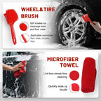 10Pcs Interior Detailing Brush Set, Car Vent & Dashboard Cleaner Kit with Microfiber Towel, Storage Bag (10PCS)