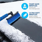Snow Brush and Ice Scrapers for Car Windshield, 360° Pivoting Brush Head Detachable Snow Scrapers with Ergonomic Foam Grip;36inch Extendable Snow Brushs for SUV and truck SUV,Blue,Car Accessories