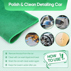 2PCS Clay Towel Auto Detailing, Clay Bar Towel Cloth Auto Detailing for Car (12 x 12 in) (Green)