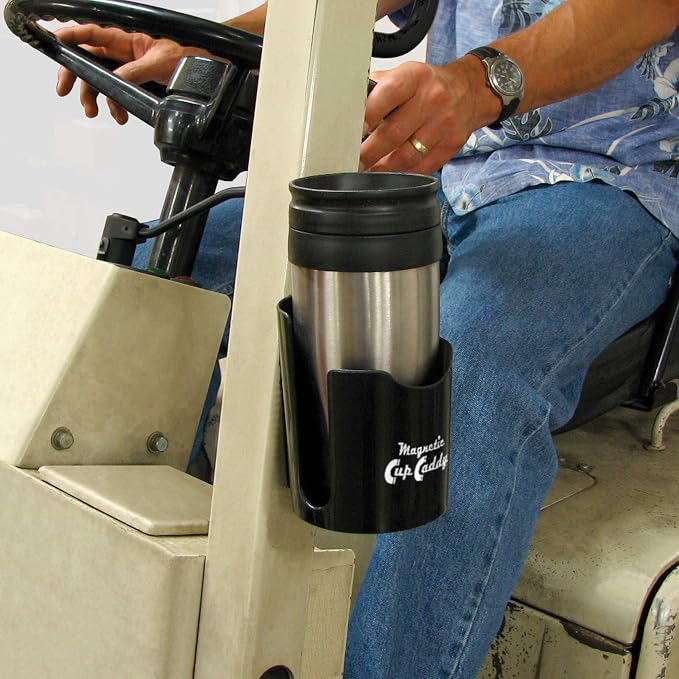 Magnetic Cup Holder - Caddy for Bottles, Glasses, and Cans - Fits on Fridge, Lawnmower, Forklift, Cart, or Ladder - Heavy-Duty Magnet, (Pack of 6)