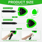 Windshield Cleaner Tool, Car Interior&Exterior Window Cleaning Tool with Extendable Handle & 4 Reusable Microfiber Pads, Auto Glass Wiper Brush Kit for Cars (Green)