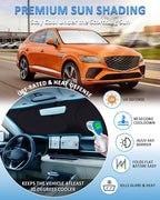 Windshield Sun Shade for Genesis GV80 2021 2022 2023 2024 2025 2026, Custom-Fit GV80 Sun Visor Protector, 99% UV Block Heat Sun Shield, Silver Reflective Front Window Sunshade
