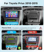 [8 CORE 4G+64G] Car Radio for Toyota Prius 2010-2015 Not Fit J-B-L with Wireless Carplay/Android Auto, 9 Inch Android 13 IPS Touch Screen Car Stereo, Bluetooth, GPS, WiFi, SWC, DSP + Backup Camera