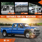 Rain Guards Fit for 1999-2016 Ford F250 F350 F450 F550 Super Duty SuperCrew Cab, Tape-On Side Window Deflector Durable Sun Rain Guard Black 4 PCS