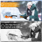 XFIRE-GEAR Car Snow Brush and Ice Scraper/26.8" Window Scraper Deicer for Car Windshield, 2 in 1 Ice Scrapers and Brushes with Non-Slip Gloves, Winter Car Automotive Exterior Accessories