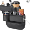 OUEST 2 Packs Car Seat Gap Filler Organizer, Car Seat Gap Storage Box with Cup Holder for Phone Drinks Glasses Keys
