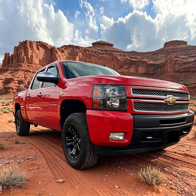 Window Visors Rain Guards Sun Shade Vent Deflector for 07-13 Silverado & Sierra 1500, 07-14 Silverado & Sierra 2500 HD 3500 HD Crew Cab, Yukon XL & Suburban 1500, Avalanche Truck Accessories
