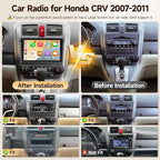 Linux Car Radio for Honda CRV 2007-2011 Fast Boot Wireless CarPlay & Android Auto, 9 Inch Touch Screen for Honda CRV Bluetooth FM 1280P Backup Camera SWC