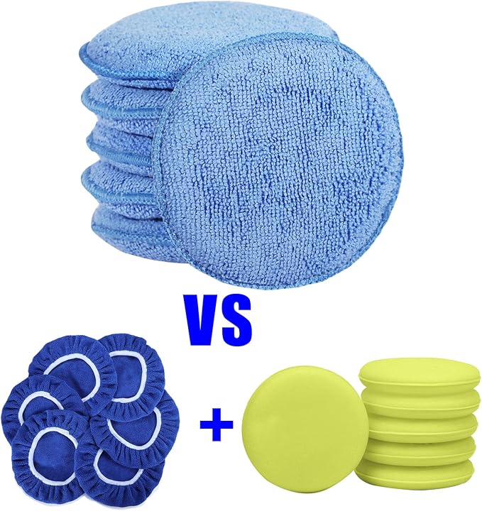 Wax Applicator Pads Polishing Pads Microfiber Applicator Pad for Car Wax and Polishing (Blue 12Pcs)
