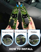 Purse Holder for Car, 2 Pack Heavy Duty Purse Hanger for Car, PU Leather Car Seat Hooks for Purses and Bags, Cute Grass Cat Headrest Organizer for Handbags & Backpacks