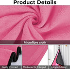 3PCS Car Microfiber Towels, 23.62"×11.81" Lint-free Microfiber Towels for Cars Wash Drying, Super Absorbent Auto Cleaning Cloths, Reusable Washing & Detailing Towel, Car Cleaning Supplies (Pink)
