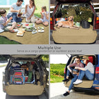 SUV Cargo Liner for Dogs, Water Resistant Pet Cargo Cover Dog Seat Cover Mat for SUVs Sedans Vans with Bumper Flap Protector, Non-Slip, Large Size Universal Fit, Khaki