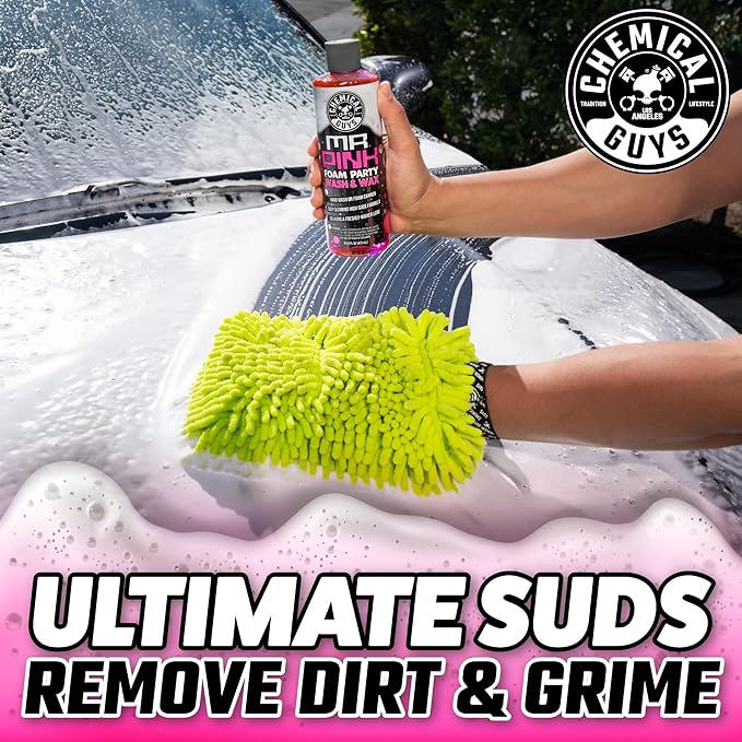 CWS22116 Mr. Pink Foam Party Wash & Wax (Works with Foam Cannons or Bucket Washes) Safe for Cars, Trucks, SUVS, Motorcycles, RVs & More, (16 fl oz) Tangerine Scent
