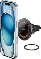 A2C for MagSafe Car Mount, [One-Piece] [17 N54] Magnetic Car Phone Holder for Air Vent, Silicone-Coated Metal Clips, No Assembly One-Hand Operation, 360°Adjustable Car Mount for Magsafe iPhone