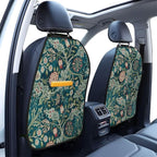 William Morris Teal Green Blue Vintage Floral Botanical Pattern Car Seat Back Kick Protectors Kick Mats With Storage Pockets For Vehicles To Protect From Dirt Mud Scratches 2 Pack