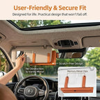Magnetic Foldable Car Tissue Box - Easy-Install Tissue Holder for Sun Visors and Seat Backs,Premium Leather Car Napkin Organizer—Designed for Commuters,Rideshare Drivers and Families(Orange)
