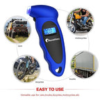 Digital Tire Pressure Gauge,Accurate Cars Air Gauge 150 PSI,Blue | 0-150PSI Calibrated,Accurate in 0.1 Increments,4 Measurement Units,Backlight LCD&Nozzle Light,for Everyday Vehicles